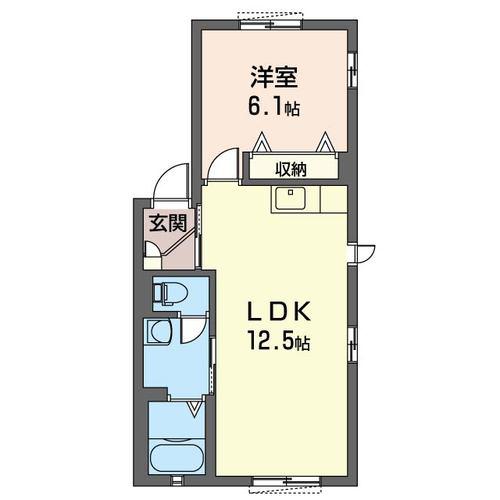 フォルトゥーナA(1LDK/2階)の間取り写真