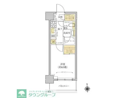 グレーシアフィット横浜(1K/4階)の間取り写真