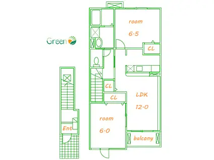 サニ-ヒルズ サウスB(2LDK/2階)の間取り写真