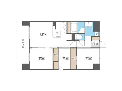 アーバネックス中崎町II(3LDK/11階)の間取り写真