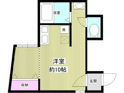 カシェット(ワンルーム/1階)の間取り写真
