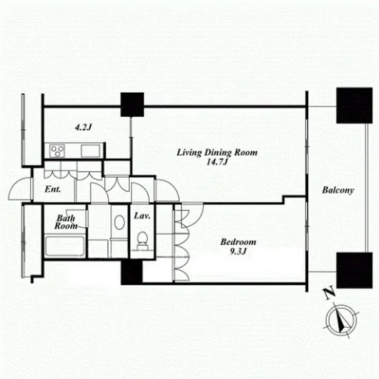 六本木ヒルズレジデンスB棟 23階階 間取り