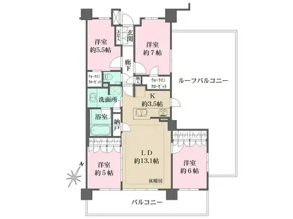 ザ・パークハウス 宮崎台(4LDK/8階)の間取り写真