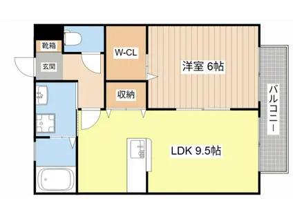 パシフィックドリーム(1LDK/2階)の間取り写真