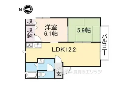 メゾン・グランドゥールⅡ(2LDK/2階)の間取り写真