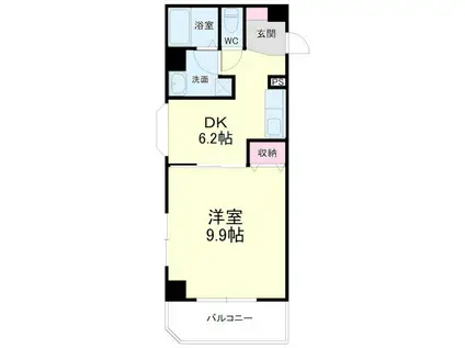 グレイス第8マンション(1DK/6階)の間取り写真