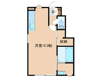 INTEGRAL BRUGGE(ワンルーム/1階)の間取り写真