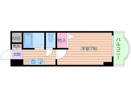 ノルデンハイム小松(1K/4階)の間取り写真