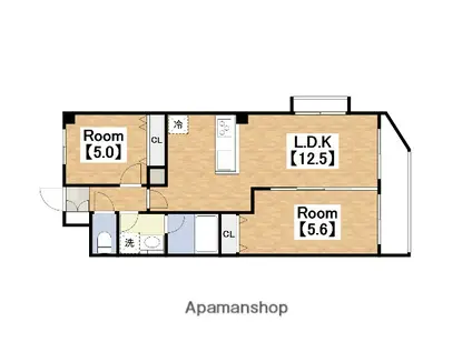 ゼクス我孫子(2LDK/2階)の間取り写真