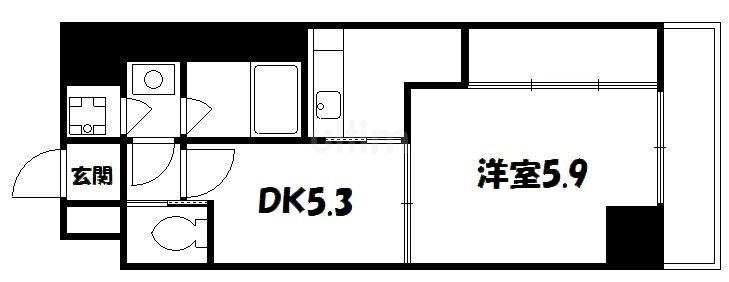 グランエターナ京都(1DK/3階)の間取り写真
