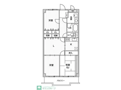 ピアグランデ弐番館(3DK/1階)の間取り写真