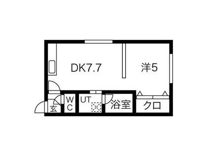 MSP722弐番館(1DK/1階)の間取り写真