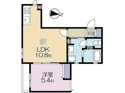 ゆりの木テラス経堂(1LDK/3階)の間取り写真