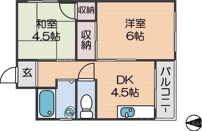 茜マンション(2DK/2階)の間取り写真