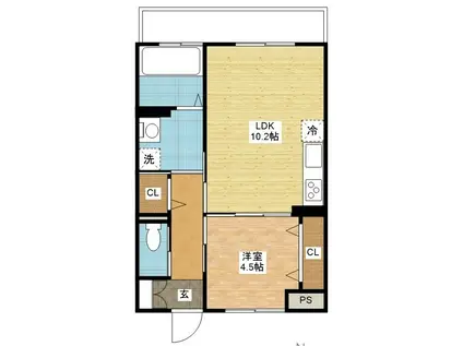 RESIDENCE南町(1LDK/3階)の間取り写真