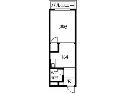 佐伯マンション(1DK/4階)の間取り写真