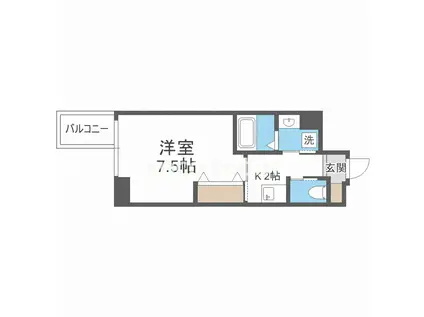 GRAND―K靭公園(1K/8階)の間取り写真