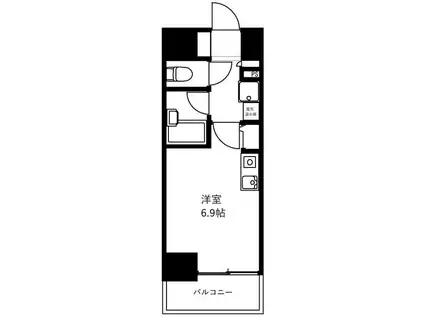 アンセラジオ新越谷(ワンルーム/8階)の間取り写真