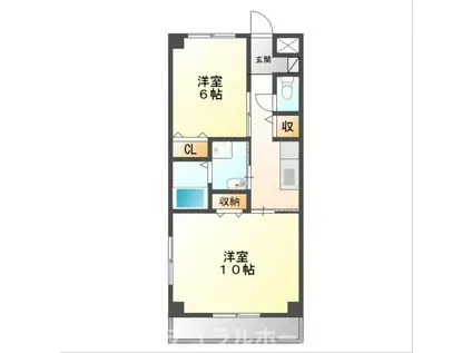 ボン・アゼリア(2K/1階)の間取り写真