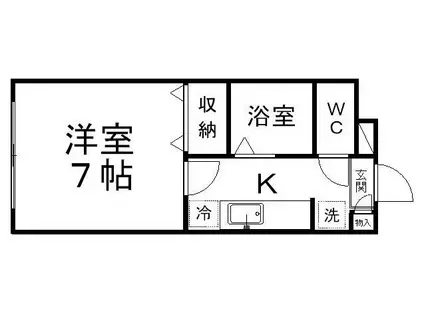 ソレイユ宮城野I(1K/1階)の間取り写真