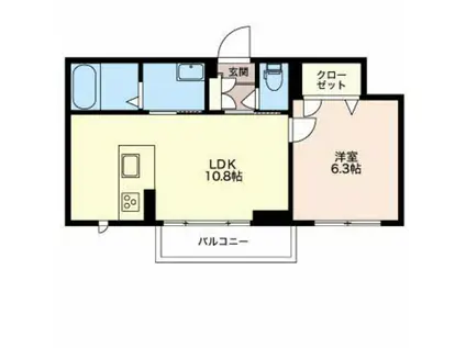 SKY MAISON(1LDK/2階)の間取り写真