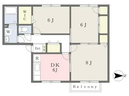 ロイヤルガーデン泉IIB棟(3DK/2階)の間取り写真