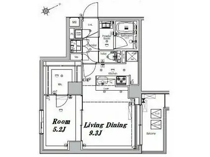 メイクスデザイン大森II(1LDK/6階)の間取り写真
