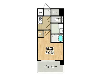 MODERN PALAZZO東本町(1K/2階)の間取り写真