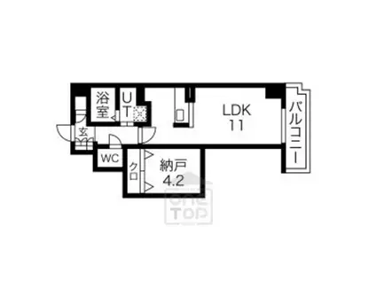 スローハス コート(ワンルーム/1階)の間取り写真