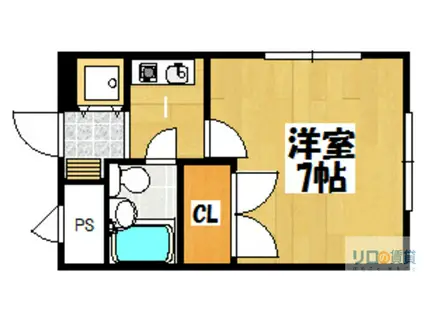 伊藤ガーデンハイツ(1K/4階)の間取り写真