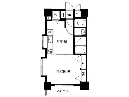 マイキャッスル武蔵小山II(1K/3階)の間取り写真