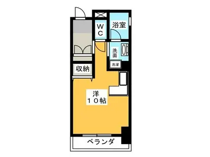 静清第三ハイツ(ワンルーム/6階)の間取り写真