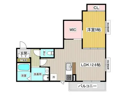 ブランコート西宮北口(1LDK/2階)の間取り写真