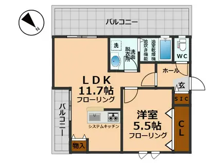 サン・アリビオ(1LDK/3階)の間取り写真