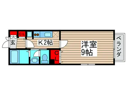 ベルナ-ル21(1K/1階)の間取り写真