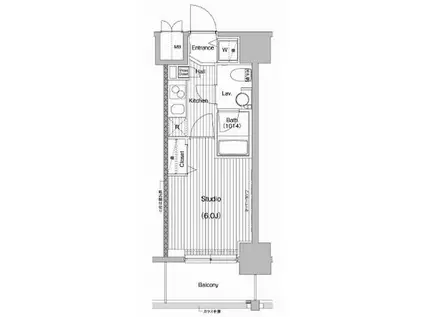 ガーラ・プレシャス品川イースト(1K/12階)の間取り写真