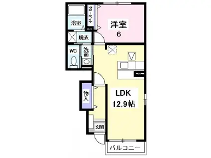 ファンタスティック ライフ I(1LDK/1階)の間取り写真