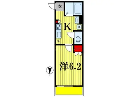 CAT COURT KOGANE(1K/1階)の間取り写真