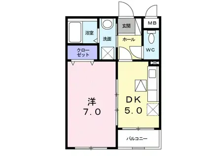 チョコレート(1DK/1階)の間取り写真