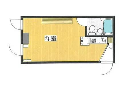 パームスプリングス(ワンルーム/1階)の間取り写真