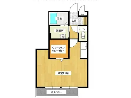 仲屋コーポ東野(ワンルーム/3階)の間取り写真