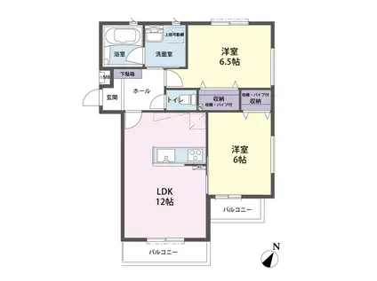 SUN STREAM(2LDK/2階)の間取り写真