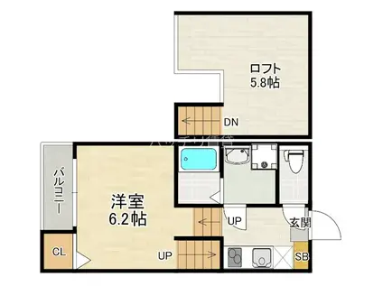 ハーモニーテラス松香台II(1K/1階)の間取り写真