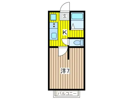 ウィンディ西川口(1K/2階)の間取り写真