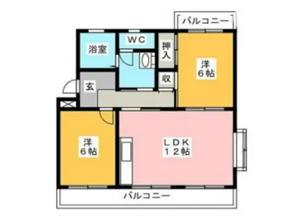 エミネンス渋谷(2LDK/1階)の間取り写真