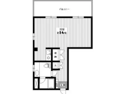 FLAT-44-II(1K/3階)の間取り写真