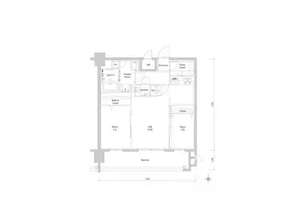 エンクレスト博多PARKSIDE(2LDK/15階)の間取り写真