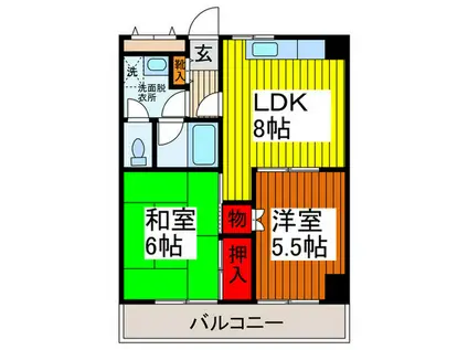 ラ・ベルメゾン小陽(2LDK/2階)の間取り写真