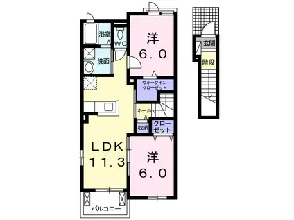 BEATRICE I(2LDK/2階)の間取り写真