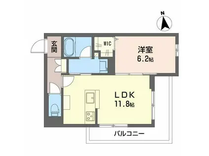 シャーメゾン光輝セントラル(1LDK/3階)の間取り写真